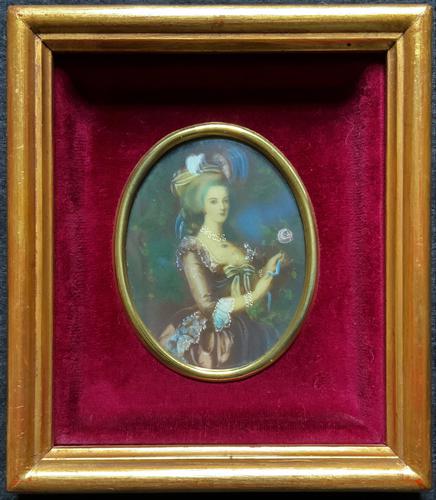 Gorgeous Original Vintage Miniature Portrait Oil Painting in 18th Century Manner (1 of 10) Gorgeous Original Vintage Miniature Portrait Oil Painting in 18th Century Manner (1 of 10)