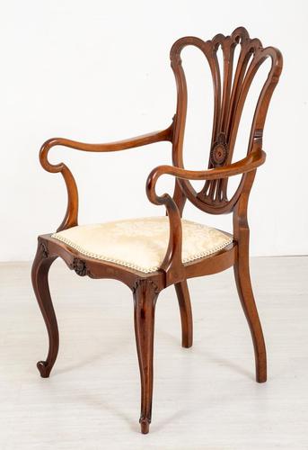 Pretty Mahogany Open Carver Chair (1 of 8) Pretty Mahogany Open Carver Chair (1 of 8)