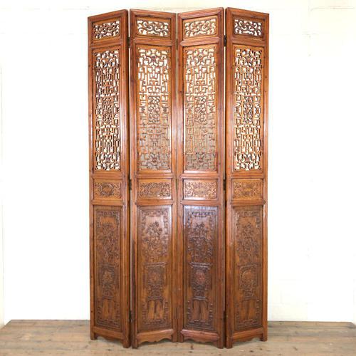 Chinese Elm Carved Screen (1 of 13) Chinese Elm Carved Screen (1 of 13)