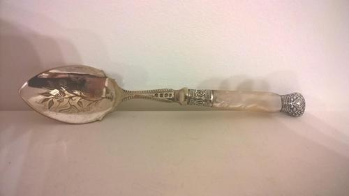 Victorian/Edwardian Jam Spoon with Mother of Pearl Handle (1 of 5)