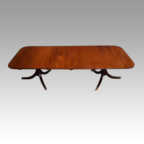 George V Mahogany Twin Pillar Dining Table (1 of 9)