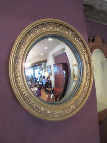 Antique Plaster Gilt Convex Wall Mirror (1 of 7)