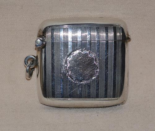 1908 Edwardian Sterling Siver Vesta Case by Birmingham Siversmith Hayes & Co (1 of 5)