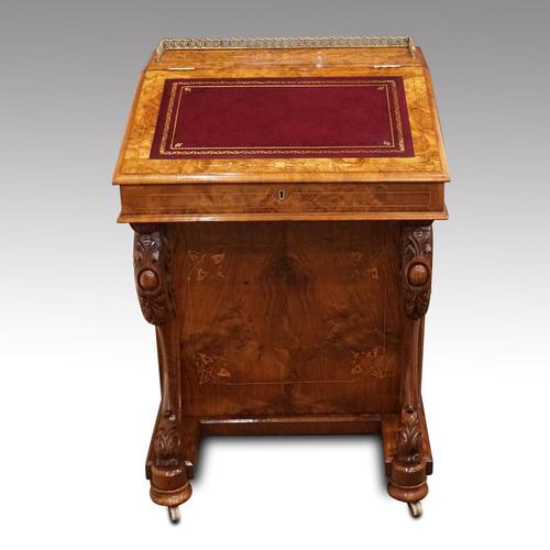 Victorian Antique Inlaid Walnut Davenport (1 of 13)