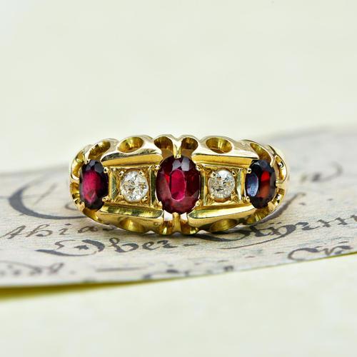 The Antique 1915 Garnet & Old Mine Cut Diamond Ring (1 of 8) The Antique 1915 Garnet & Old Mine Cut Diamond Ring (1 of 8)