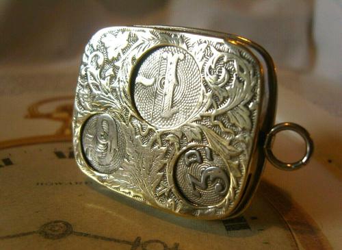 Antique Pocket Watch Chain Fob 1920s J W Benson Silver Nickel Coin Holder Fob (1 of 10) Antique Pocket Watch Chain Fob 1920s J W Benson Silver Nickel Coin Holder Fob (1 of 10)