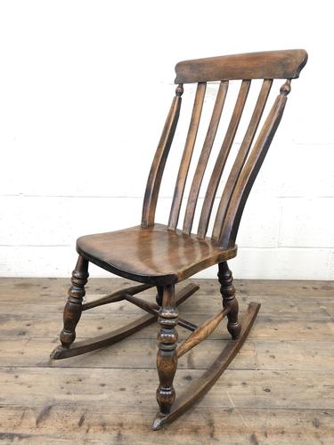 Antique Ash & Elm Rocking Chair (1 of 7)