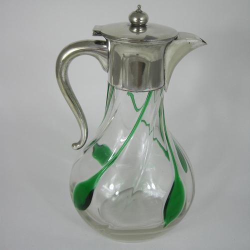 Unusual Arts and Crafts Style John Grinsell & Son Silver Plated Claret Jug (1 of 6)