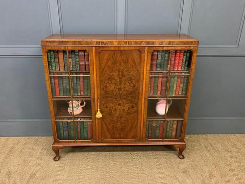 Burr Walnut Bookcase/Side Cabinet (1 of 15)