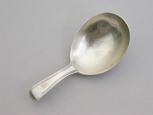 George III Silver Bead Edge Caddy Spoon by George Baskerville, London 1794 (1 of 8) George III Silver Bead Edge Caddy Spoon by George Baskerville, London 1794 (1 of 8)