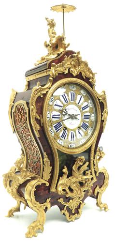 Outstanding Martinto Paris French Boulle Mantle Clock Ormolu Dragons Chinese Rider (1 of 10)