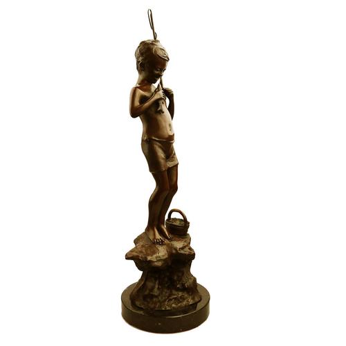 Very Fine Quality & Large Bronze, Giovanni de Martino of a Fishing Boy 20th Century (1 of 6) Very Fine Quality & Large Bronze, Giovanni de Martino of a Fishing Boy 20th Century (1 of 6)