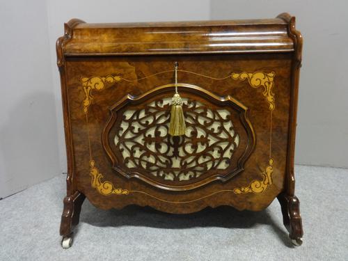 Superb Victorian Burr Walnut Inlaid Canterbury (1 of 12)