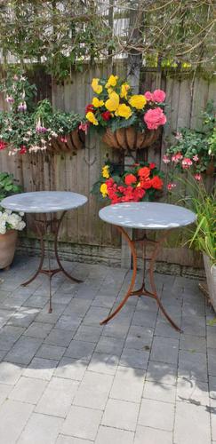 Pair of Zinc Topped Conservatory Tables c.1900 (1 of 4)