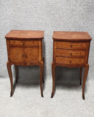 French Oversized Marquetry Bedside Cabinets (1 of 7)