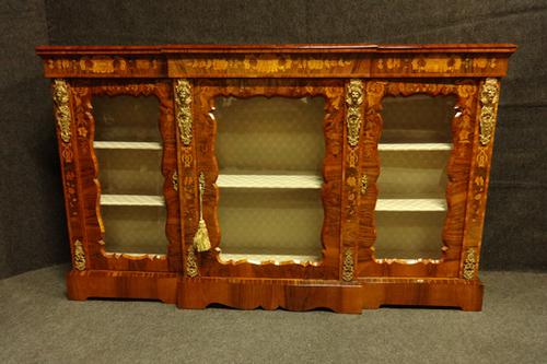 Outstanding Walnut Floral Marquetry Victorian Credenza (1 of 9)