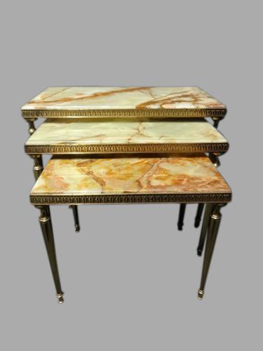 Good Quality Onyx Nest of Three Tables c.1920 (1 of 1)