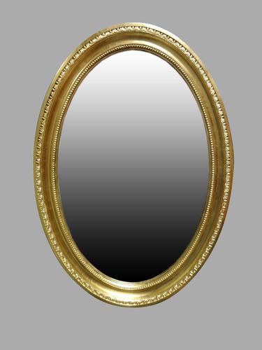 Edwardian Gilt Framed Oval Mirror (1 of 1)