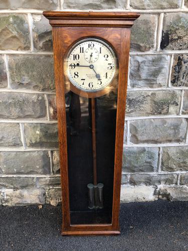 Antique Oak Cased Regulator Clock (1 of 9)