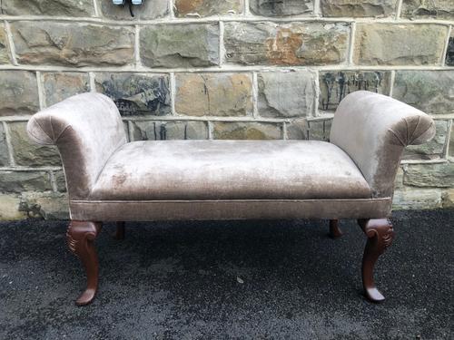 Antique English Walnut Window Seat Stool (1 of 7)