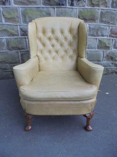 Antique Leather Wing Armchair c.1910 (1 of 1)