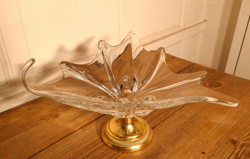 Large French Art Glass & Brass Tazza Dish (1 of 6) Large French Art Glass & Brass Tazza Dish (1 of 6)