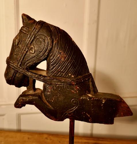 Primitive Architectural Carved Wood Mounted Indian Horse Head (1 of 6)