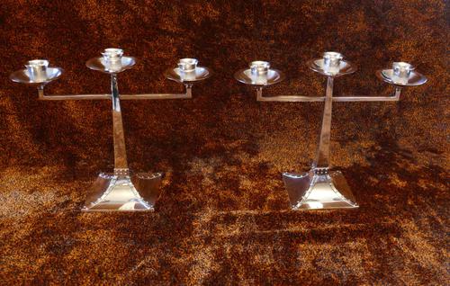 James Dixon & Sons Three-Branch Silver Plated Candelabra (1 of 10) James Dixon & Sons Three-Branch Silver Plated Candelabra (1 of 10)