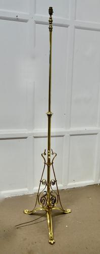 Adjustable Brass Floor Lamp in the Arts & Crafts Style (1 of 7)