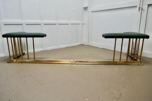 Very Large Brass & Green Leather Club Fender (1 of 5)