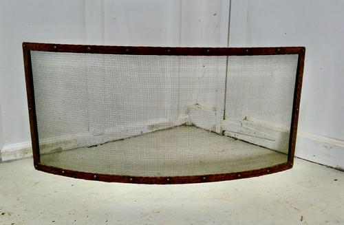 Victorian Arts & Crafts Beaten Copper Curved Fire Guard, Spark Screen (1 of 4)