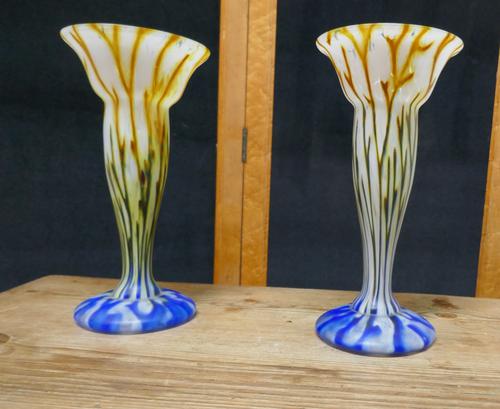 Stunning Pair of French 19th Century End of Day Vases (1 of 6) Stunning Pair of French 19th Century End of Day Vases (1 of 6)