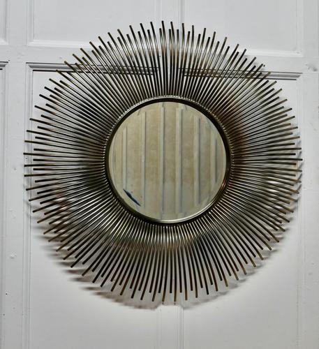 Large French Mid Century Sunburst-Starburst Steel Mirror (1 of 8) Large French Mid Century Sunburst-Starburst Steel Mirror (1 of 8)