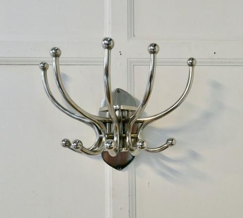 Art Deco Style French Chrome Coat Rack, Hat & Coat Hooks (1 of 8) Art Deco Style French Chrome Coat Rack, Hat & Coat Hooks (1 of 8)
