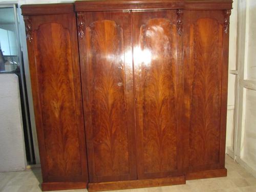 Victorian Flame Mahogany Wardrobe, Linen Press or Compactum by Gillows (1 of 1)