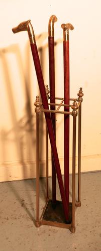 Victorian Brass & Cast Iron Walking Stick Stand or Umbrella Stand (1 of 1)