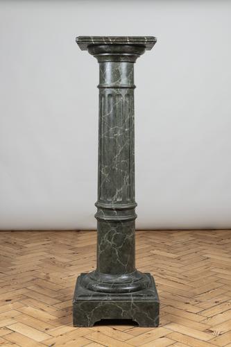 French Faux Marble Wooden Column c.1910 (1 of 2)