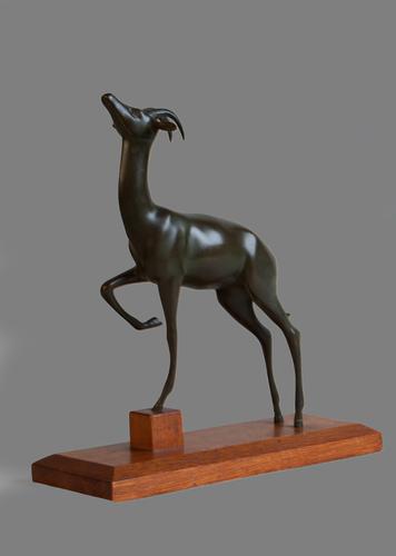 French Art Deco Bronze Sculpture of a Gazelle c.1930 (1 of 1)