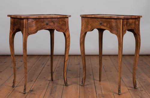 Pair of Pretty French Marquetry Bedside Tables / Lamp Tables c.1920 (1 of 1)