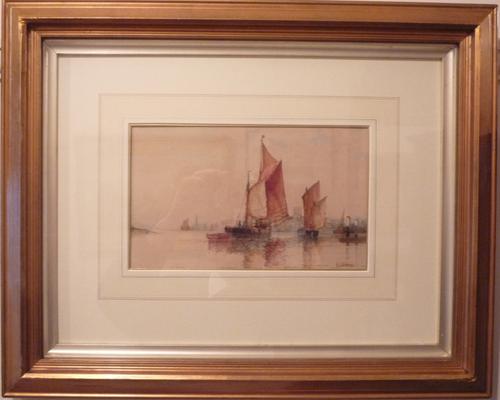 Watercolour of Shoreham Harbour by F.J.Aldridge c.1910 (1 of 1)