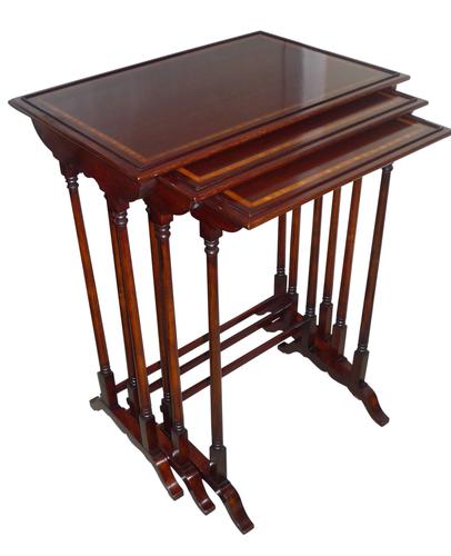 Edwardian Inlaid Mahogany Nest of Tables c.1910 (1 of 1)