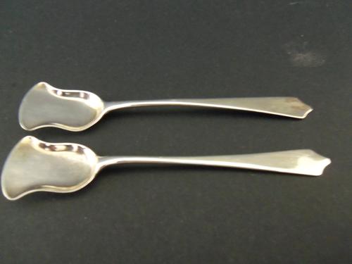 Pair of Hester Bateman Silver Salt Shovels c.1787 (1 of 1)