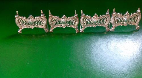 Set of 4 Antique Victorian Silver Menu / Place Name Holders -1897 (1 of 1)