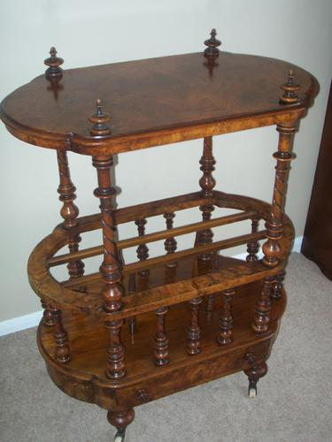 Victorian Walnut Canterbury Whatnot c.1860 (1 of 1)