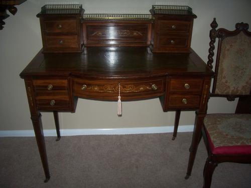 Rosewood Ladies Inlaid Desk / Writing Table (1 of 1)