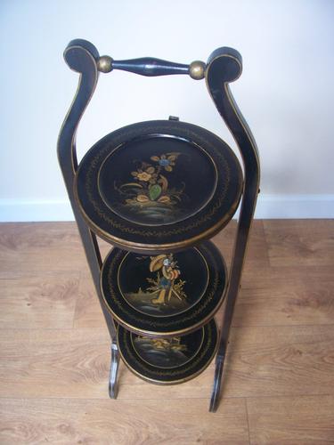 Folding Chinoiserie Decorated Cakestand (1 of 1)