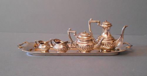 Solid Silver Miniature Tea Set (1 of 1) Solid Silver Miniature Tea Set (1 of 1)