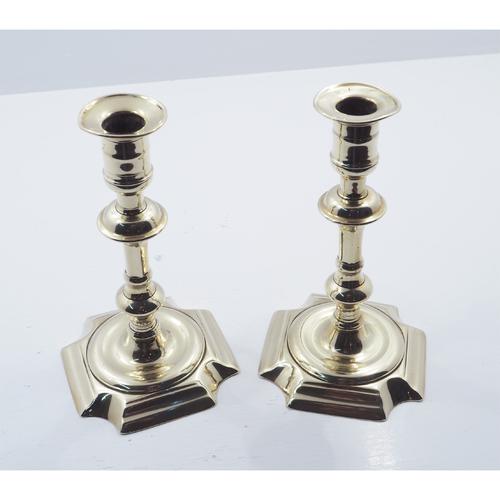 Pair of Queen Anne Brass Candlesticks (1 of 5)