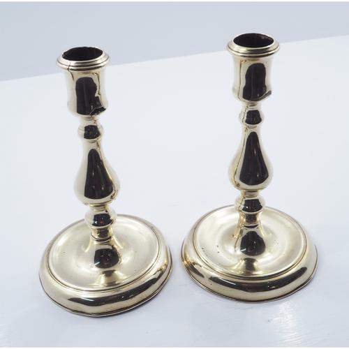 Pair of Early 18th Century Brass Candlesticks (1 of 5)