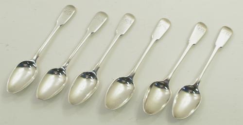 Set of 6 George III Silver Teaspoons c.1811 (1 of 1) Set of 6 George III Silver Teaspoons c.1811 (1 of 1)